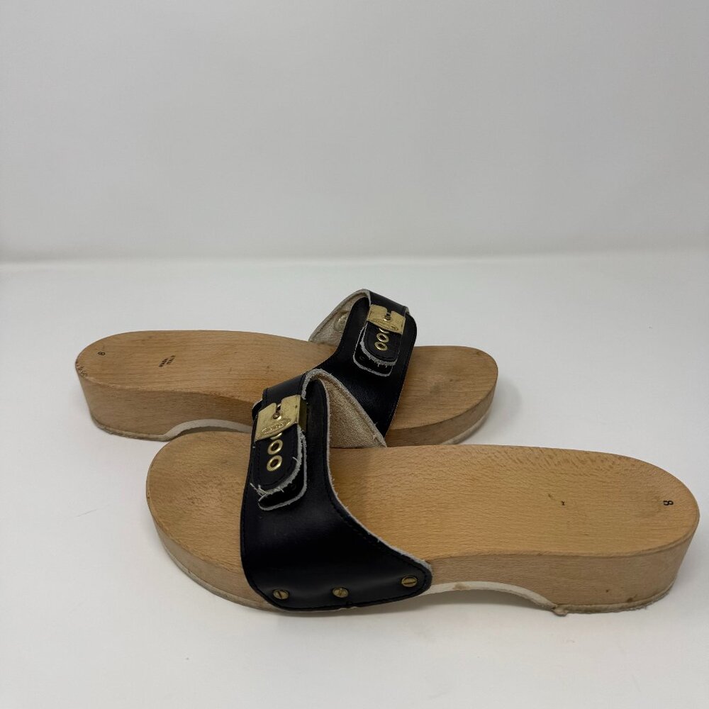 Original Vintage Dr. Scholl's Made in Italy Wooden Sandals - size 8